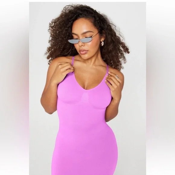 Fabletics+Yitty Smooth As Hell Shaping Maxi Dress/Slip | New | Grape Soda | XS - Picture 4 of 12